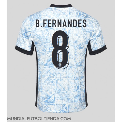 Camiseta Portugal Bruno Fernandes #8 Segunda Equipación Replica Eurocopa 2024 mangas cortas